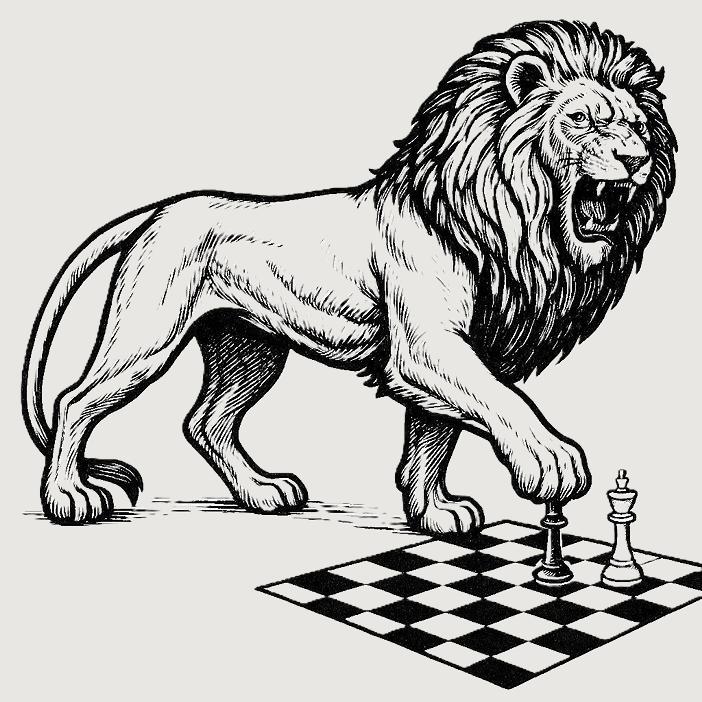 Chess In Reading — lion and chessboard