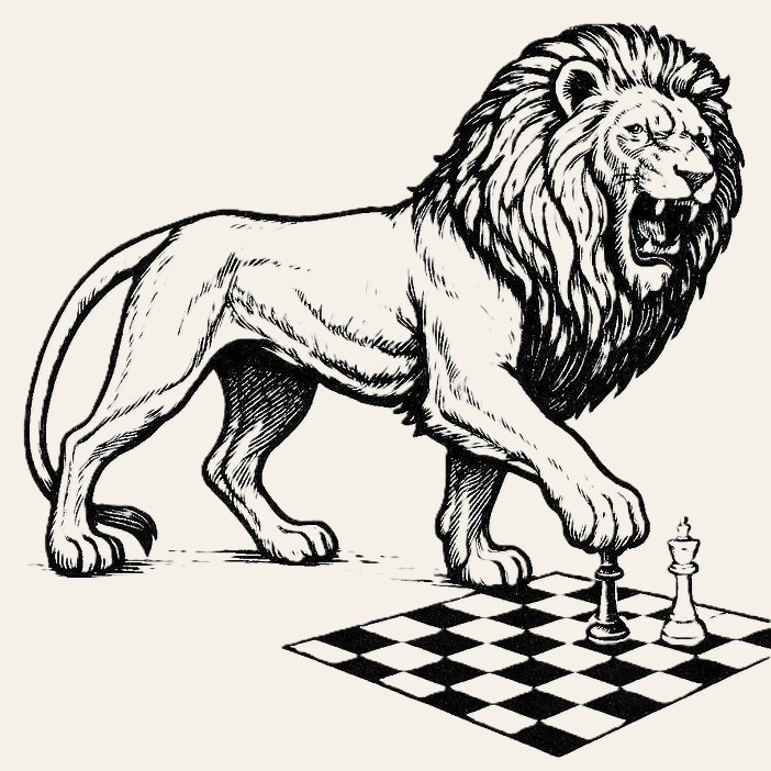 Chess In Reading — lion and chessboard